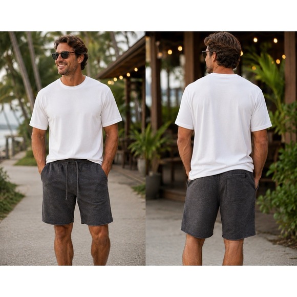 Lucky Brand Other - LUCKY BRAND Gray Lounge Sweat Shorts Drawstring Pockets Men's Medium -3331